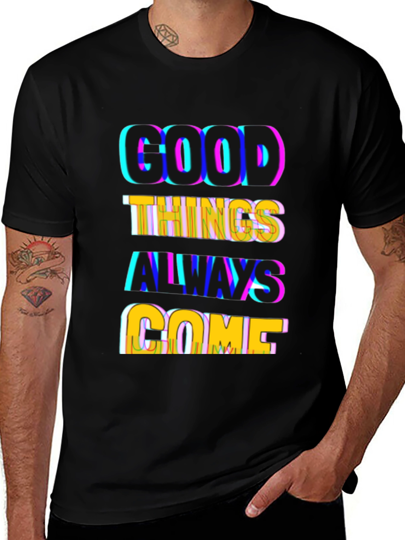 Variant 24 of Good Things Always Come Black Tee