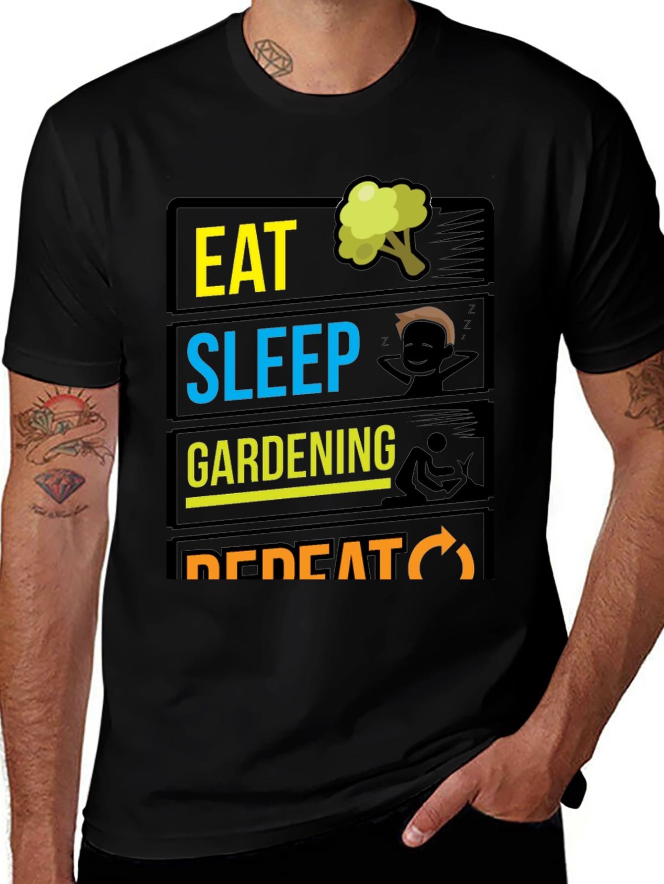 Variant 20 of Eat Sleep Gardening Repeat T-Shirt