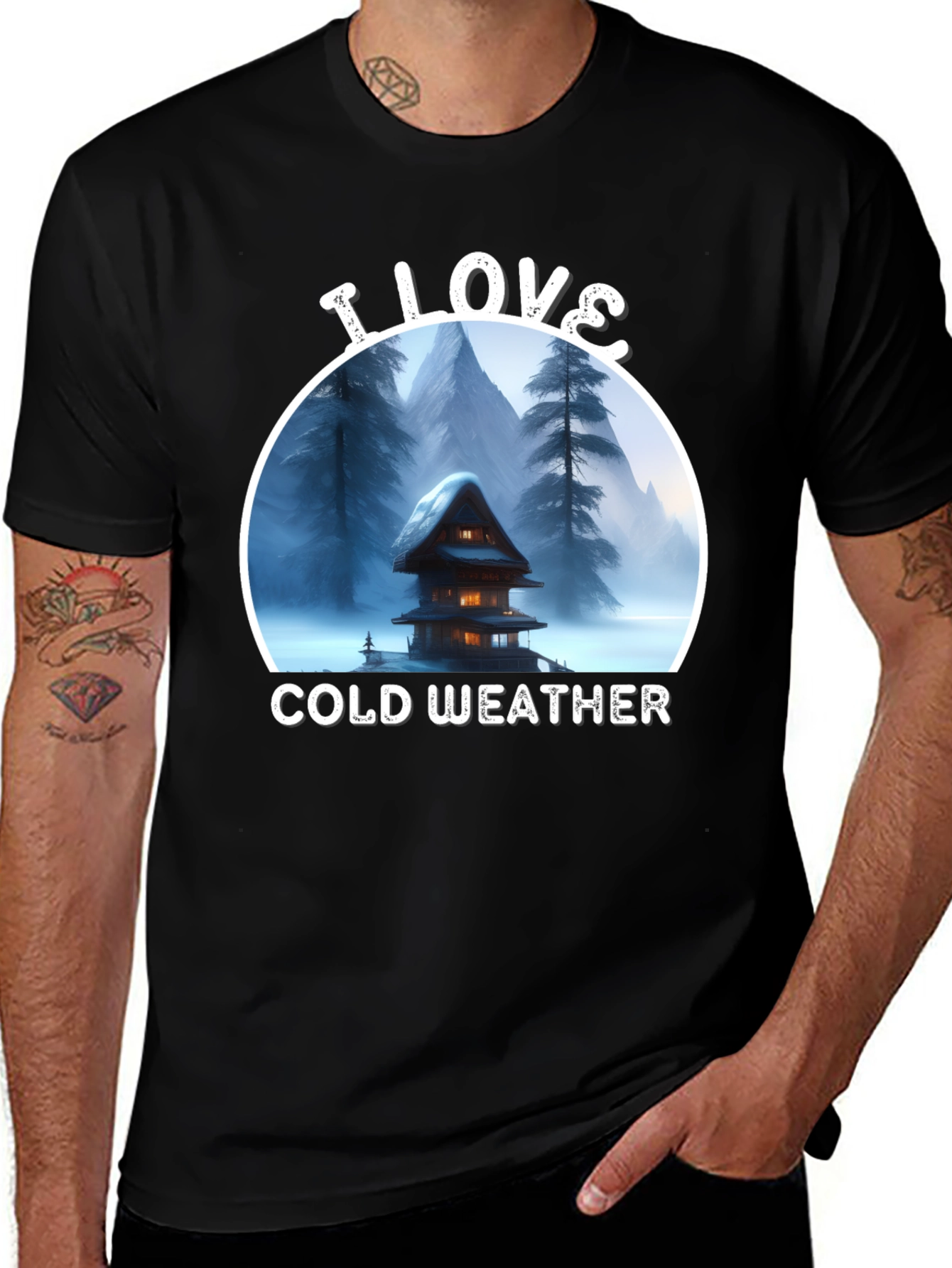 Variant 4 of I Love Cold Weather Graphic T-Shirt