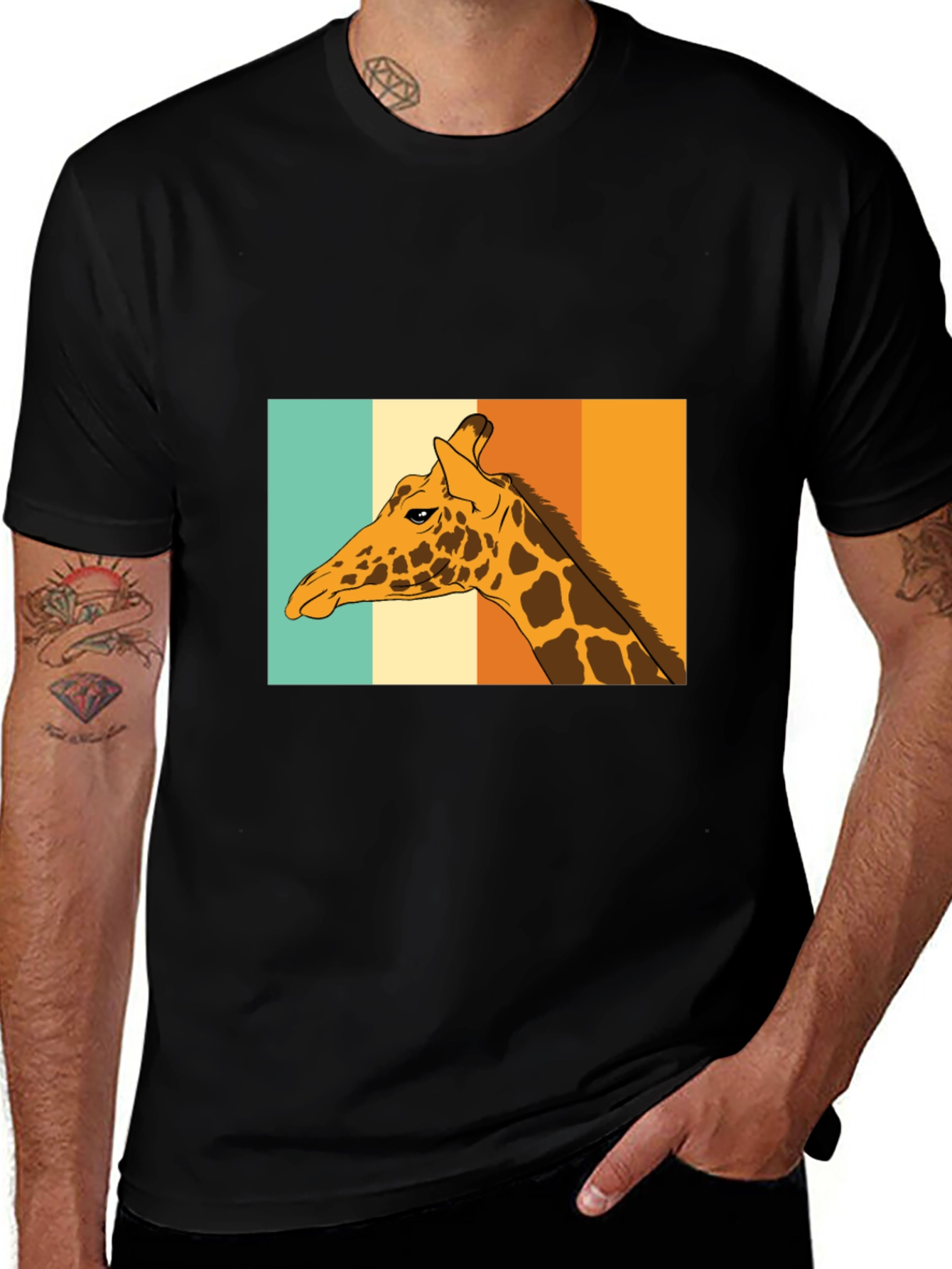 Variant 16 of Retro Giraffe T-Shirt - Cool Animal Graphic Tee