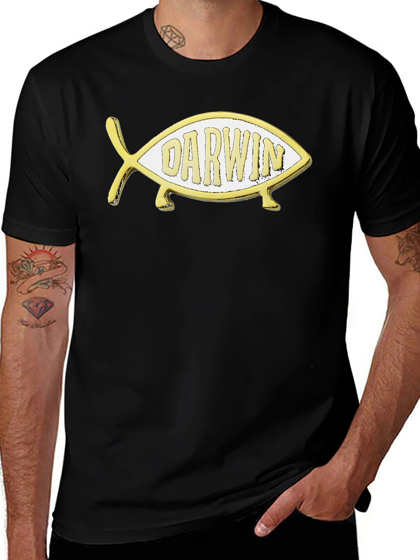 Darwin Fish Graphic Tee - Evolution T-Shirt