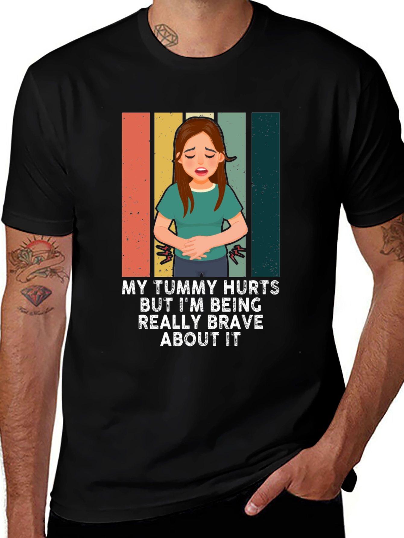Variant 30 of Funny "My Tummy Hurts" Graphic Tee