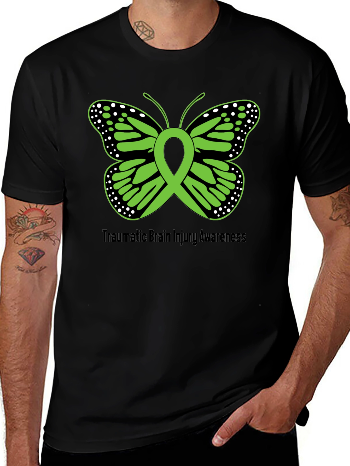Traumatic Brain Injury Awareness Butterfly T-Shirt