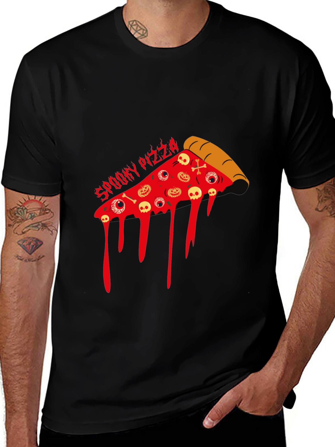 Variant 13 of Spooky Pizza Halloween Graphic T-Shirt