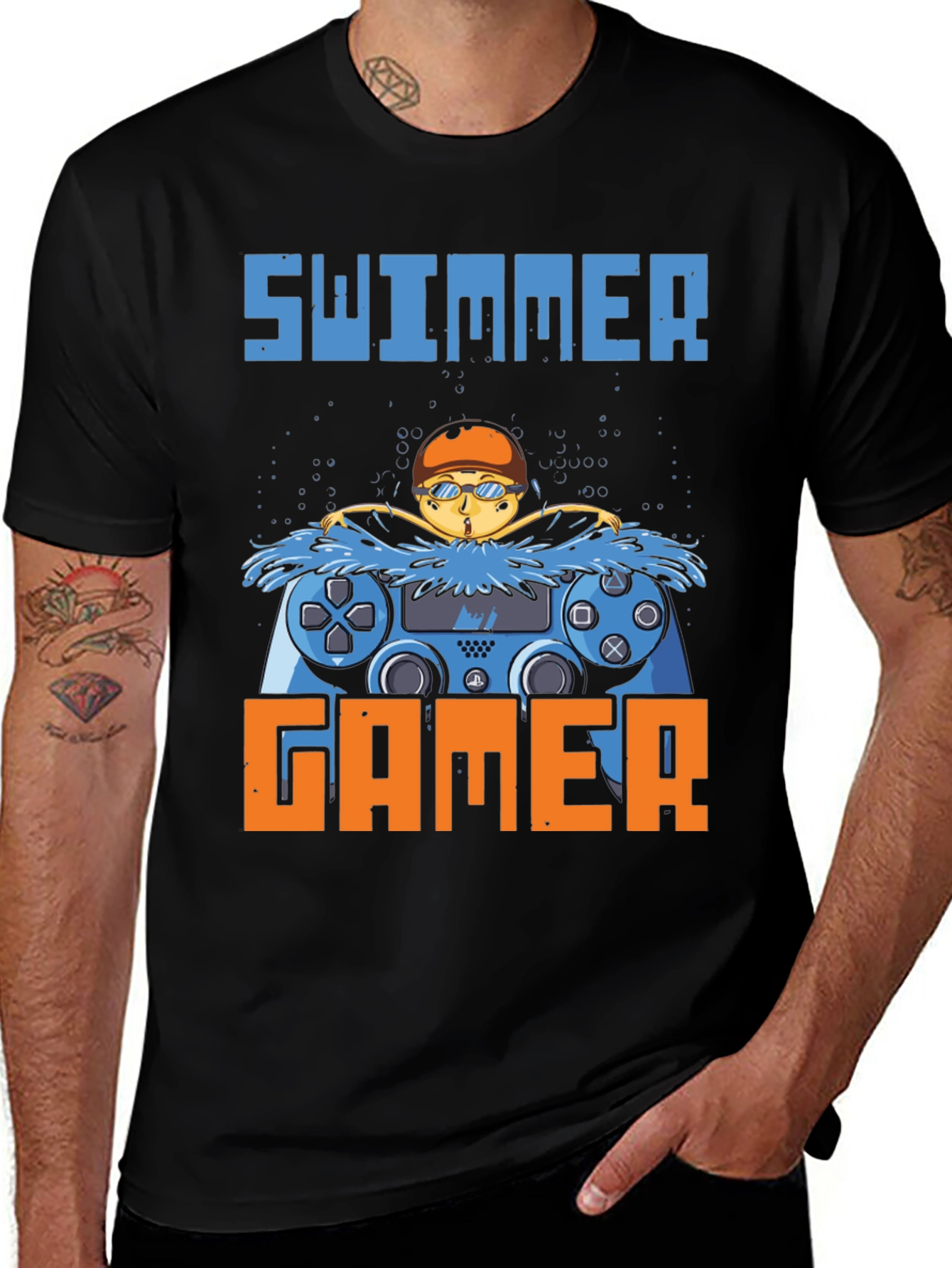 Swimmer Gamer Graphic T-Shirt