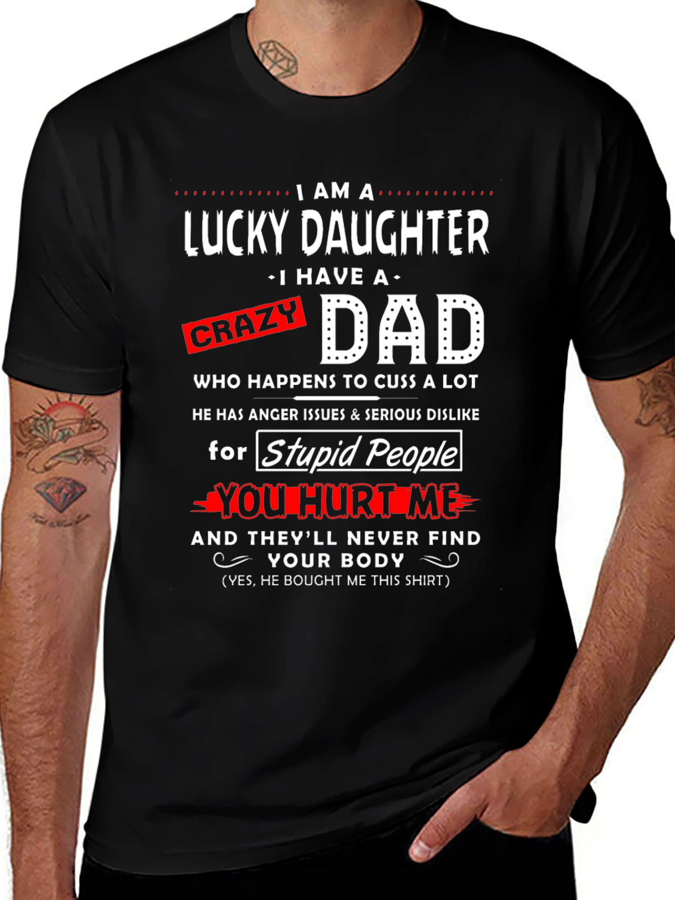 Variant 9 of Lucky Daughter Crazy Dad Graphic T-Shirt