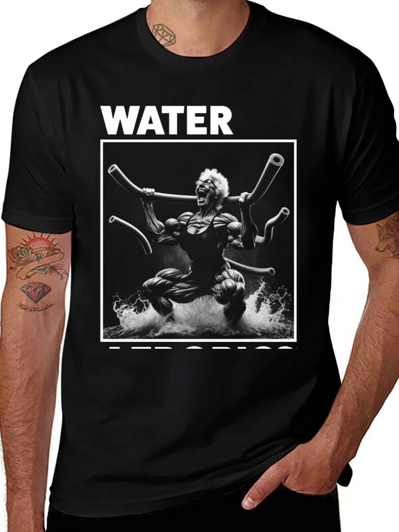 Variant 13 of Water Aerobics Black T-Shirt