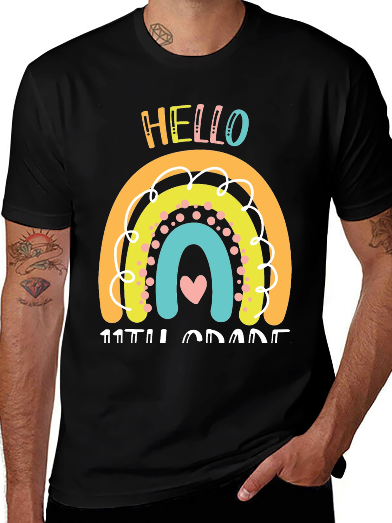 Variant 30 of Hello 11th Grade Rainbow Graphic Tee
