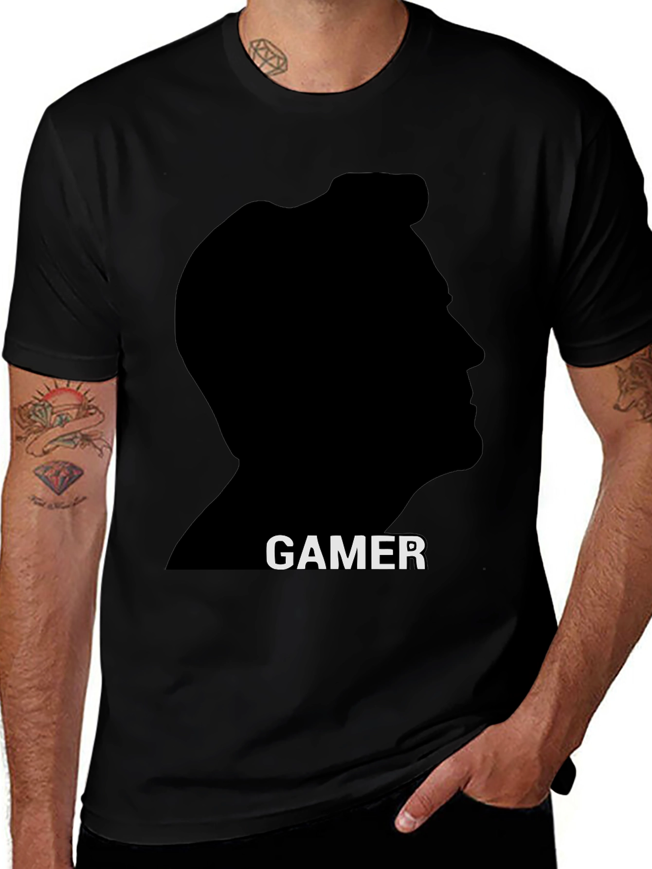 Variant 28 of Gamer Silhouette T-Shirt - Black