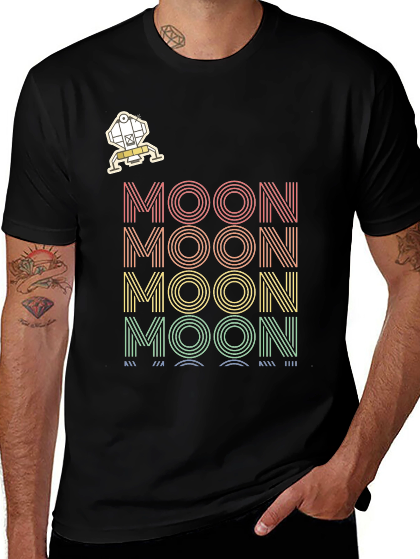Variant 7 of Retro MOON Graphic Tee - Space Enthusiast T-Shirt