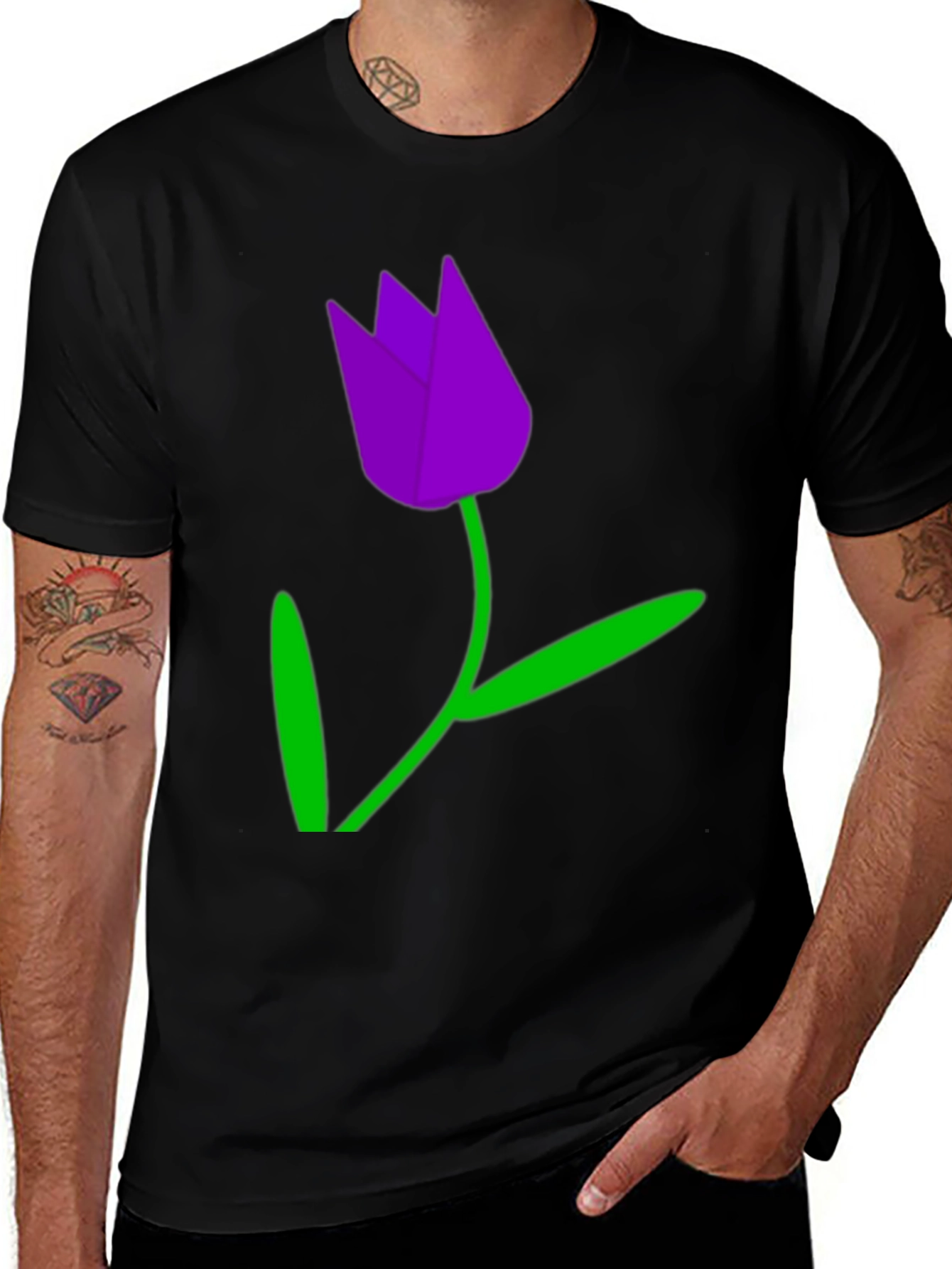 Variant 9 of Black Tulip Graphic T-Shirt