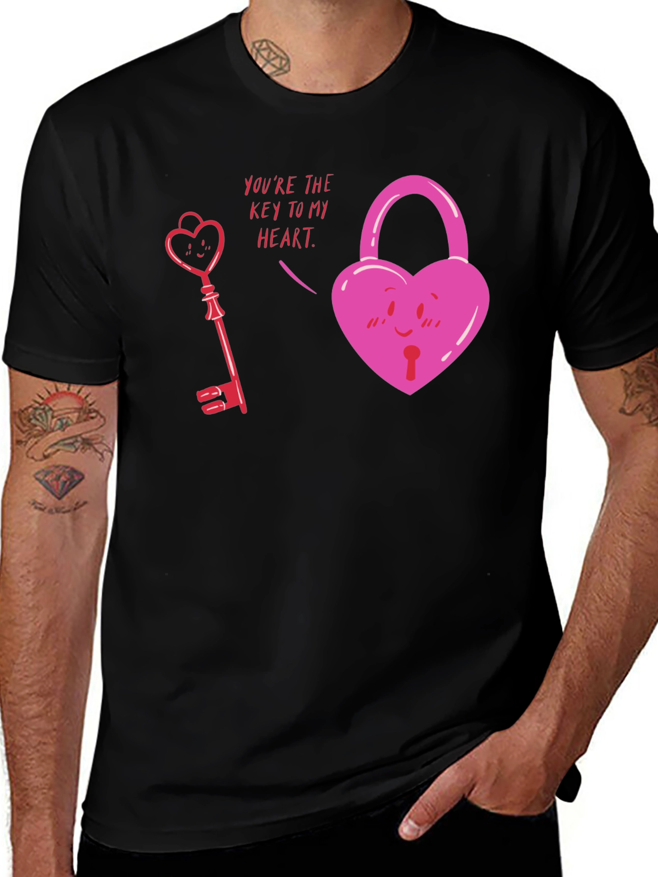Key To My Heart Graphic Tee - Black