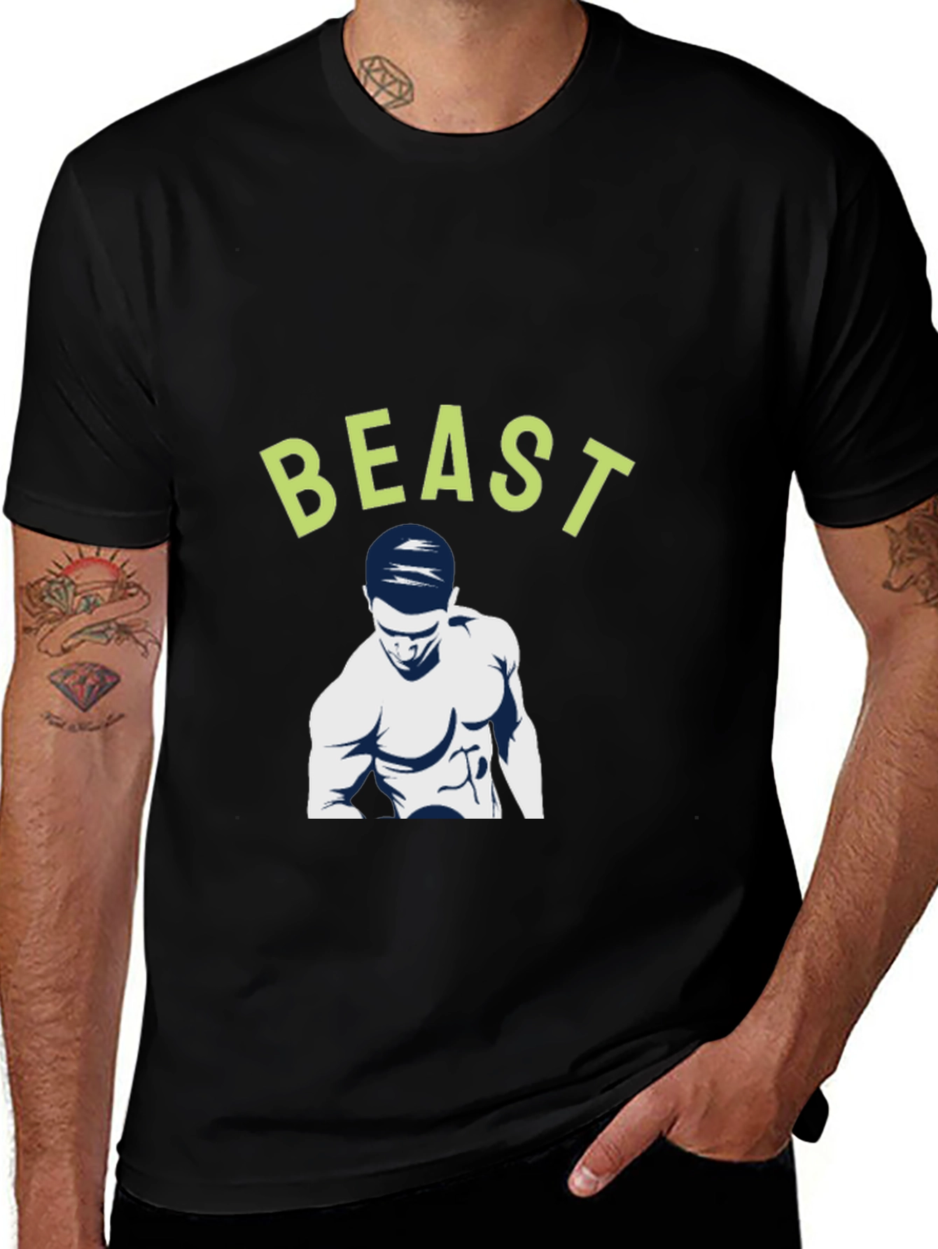 Variant 15 of Beast Mode Black Graphic T-Shirt