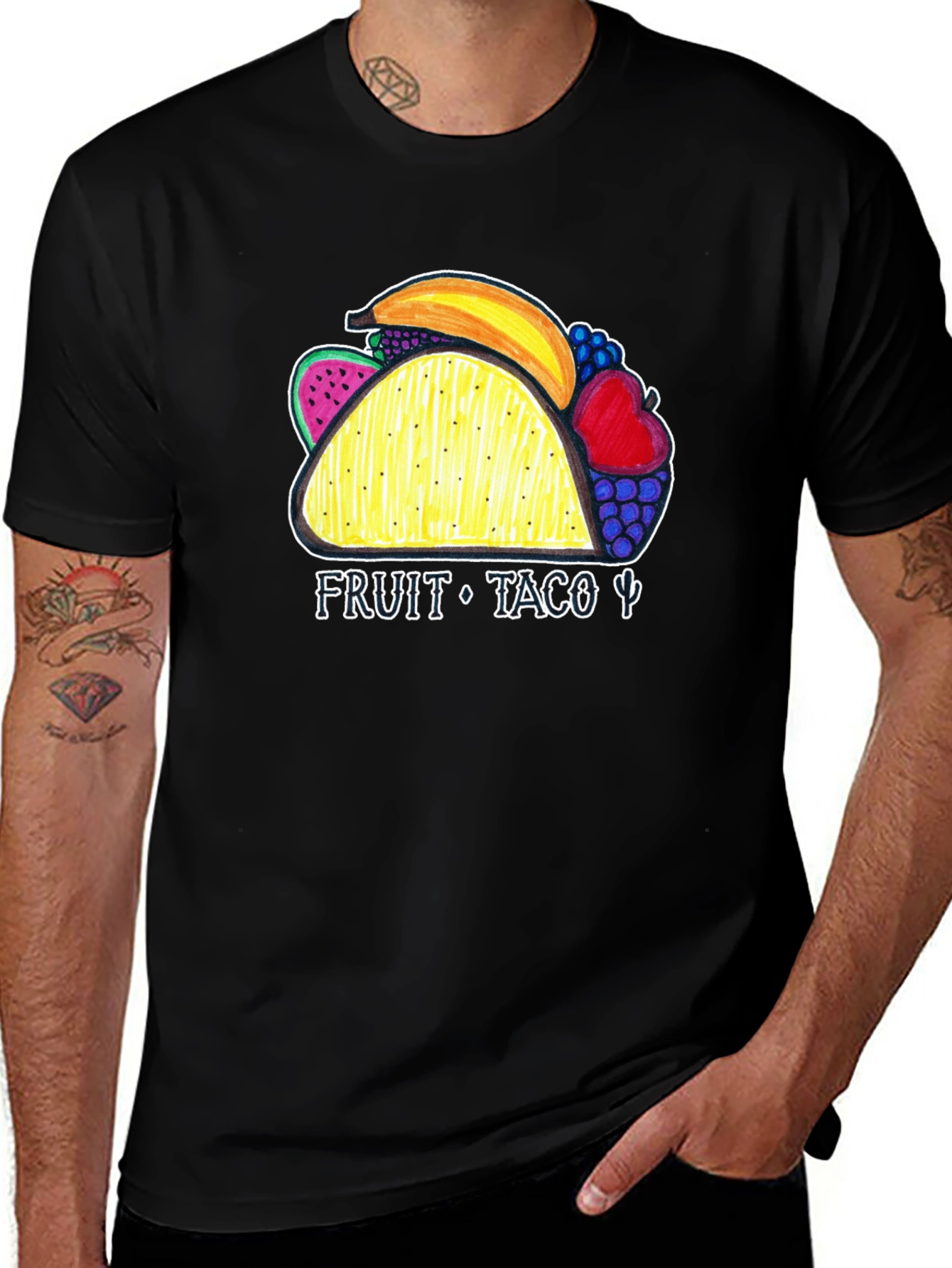 Variant 18 of Fruit Taco Graphic T-Shirt - Novelty Food Tee