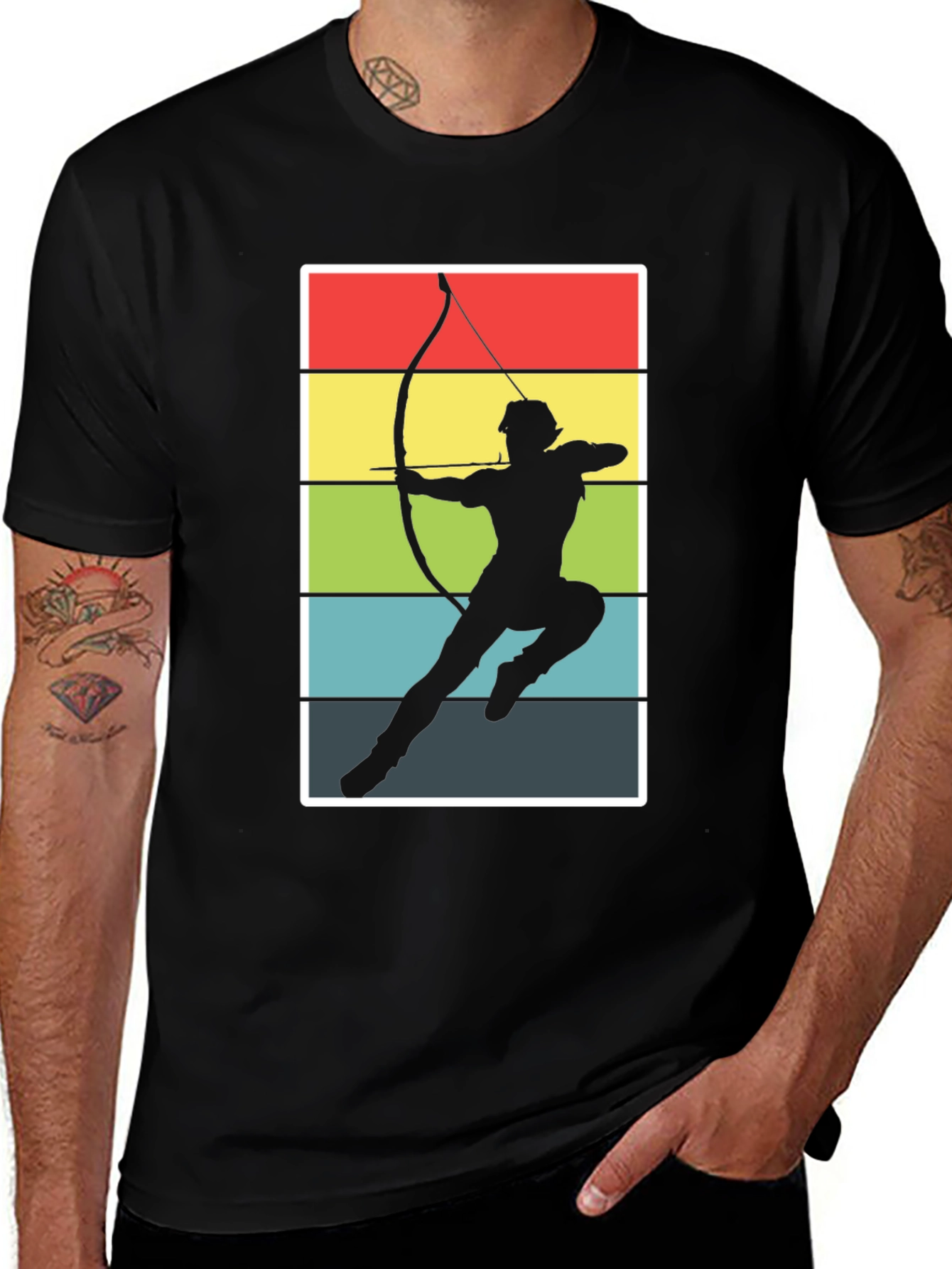 Variant 9 of Archery Retro Graphic Tee - Classic Style