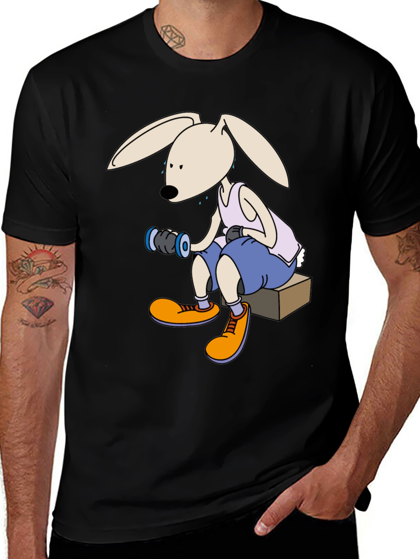 Variant 14 of Bunny Lifting Weights Graphic T-Shirt