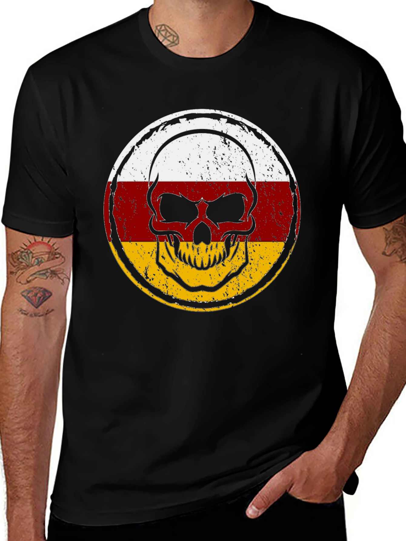 Variant 3 of Skull Flag Graphic Tee - Unique Design