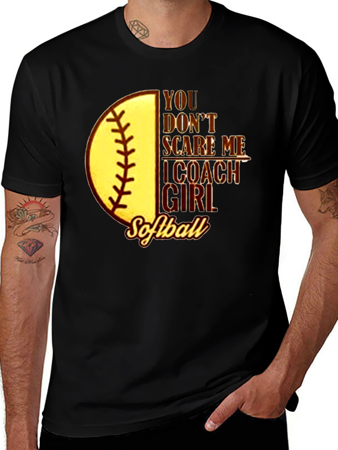 Variant 24 of Softball Coach Girl T-Shirt - Don't Scare Me
