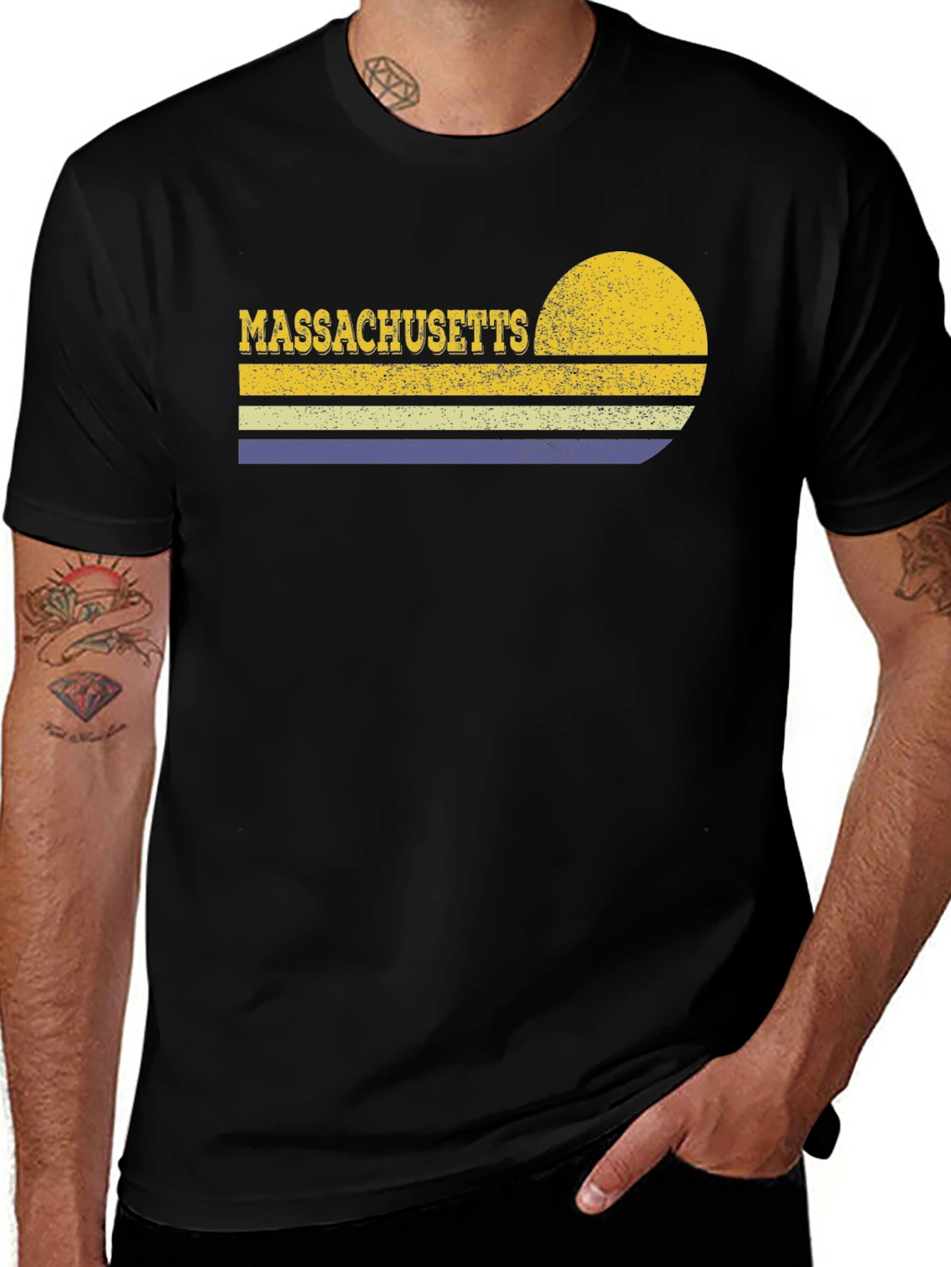 Retro Massachusetts Graphic T-Shirt