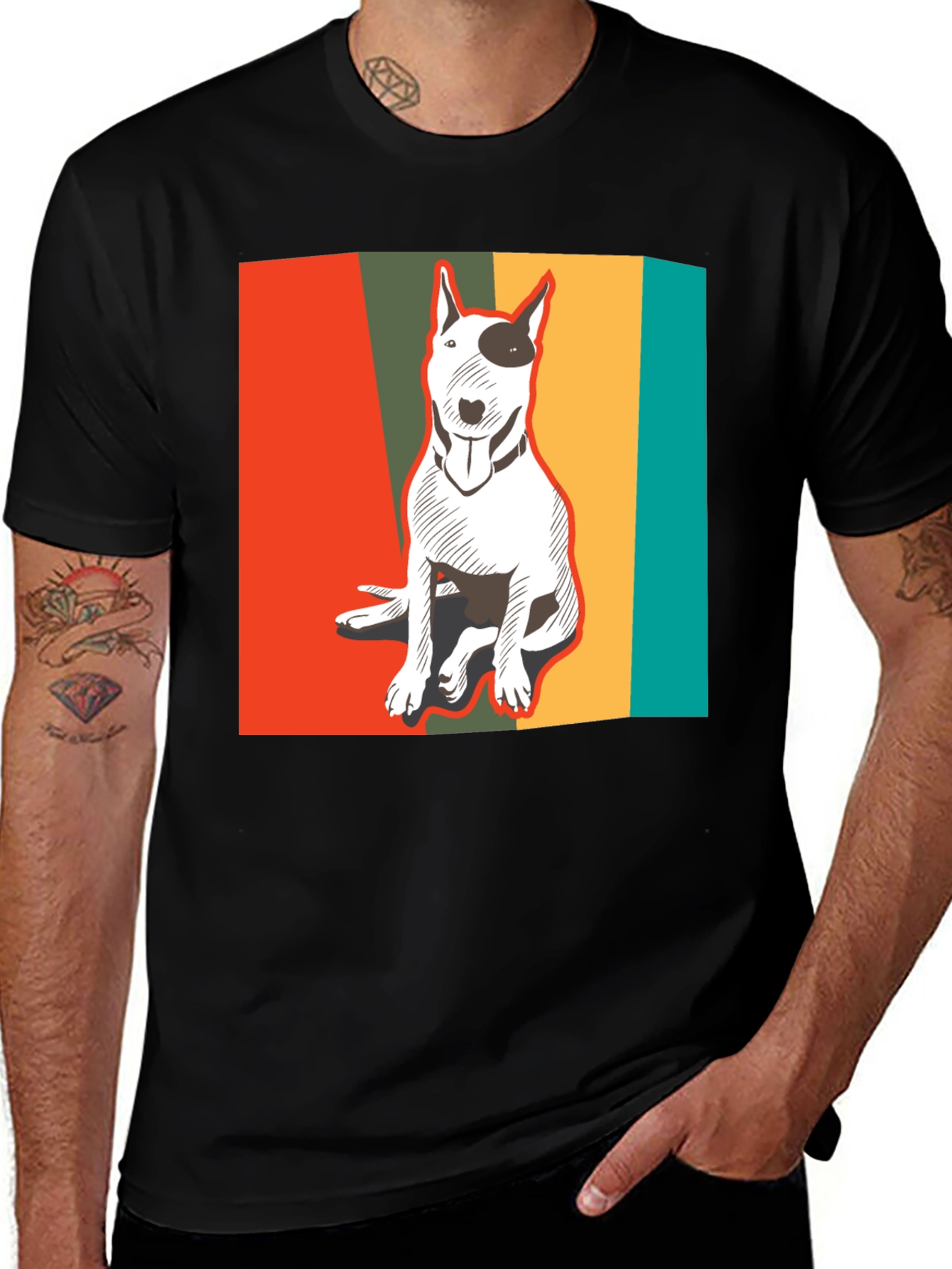 Retro Bull Terrier T-Shirt - Cool Dog Lover Tee