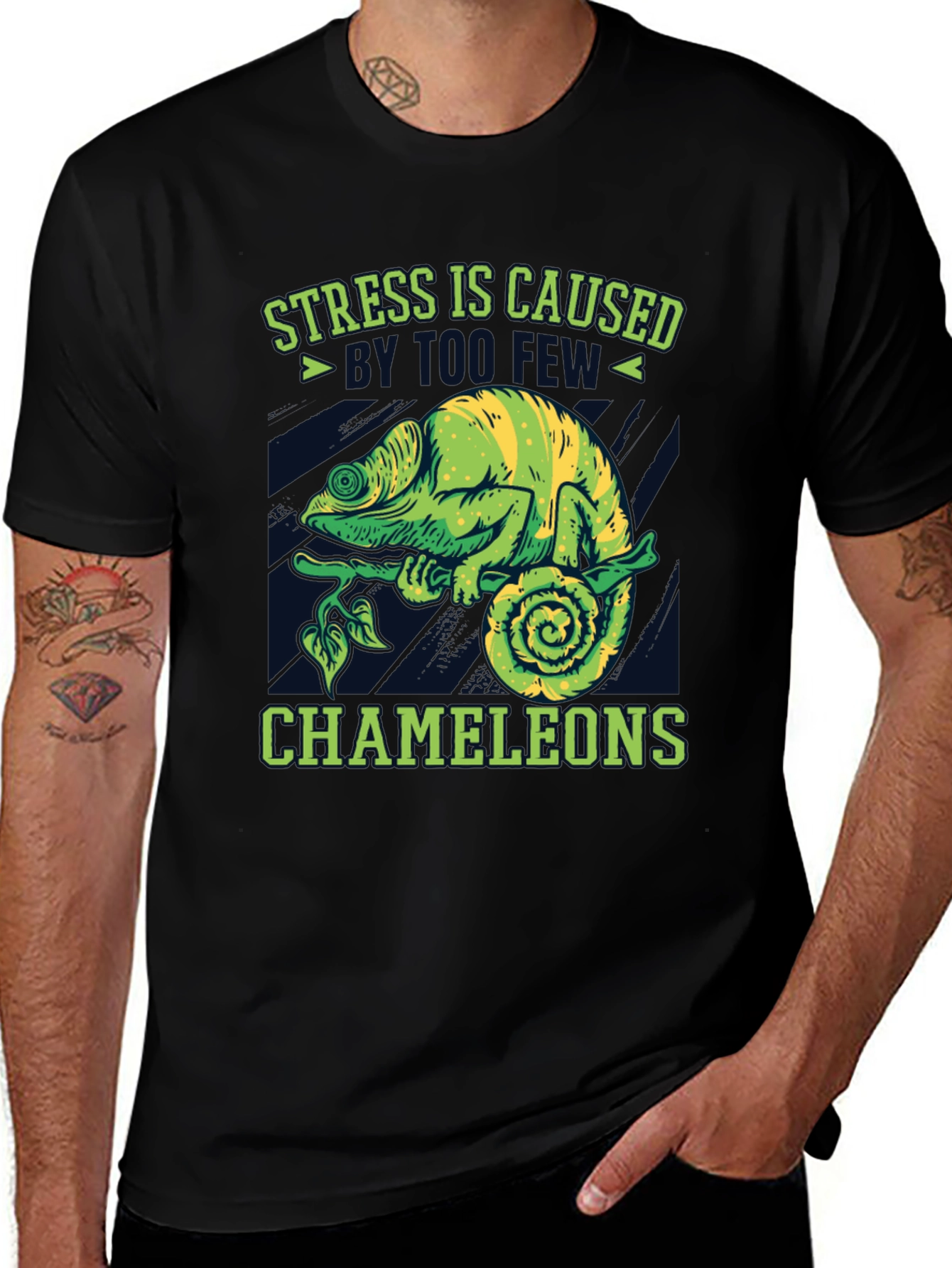 Variant 22 of Stress Caused By Too Few Chameleons Graphic Tee