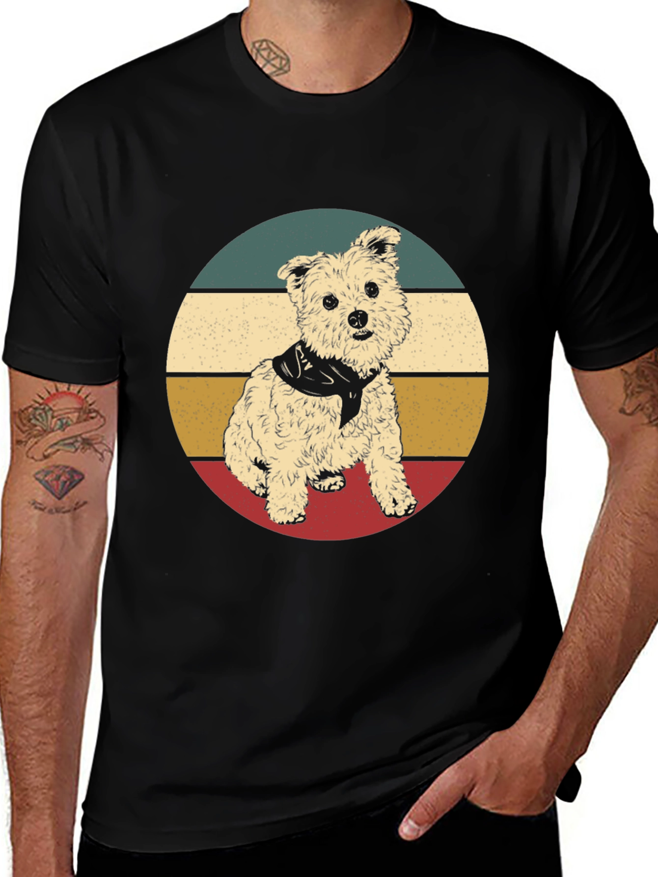 Retro Dog Graphic Tee - Vintage Style T-Shirt