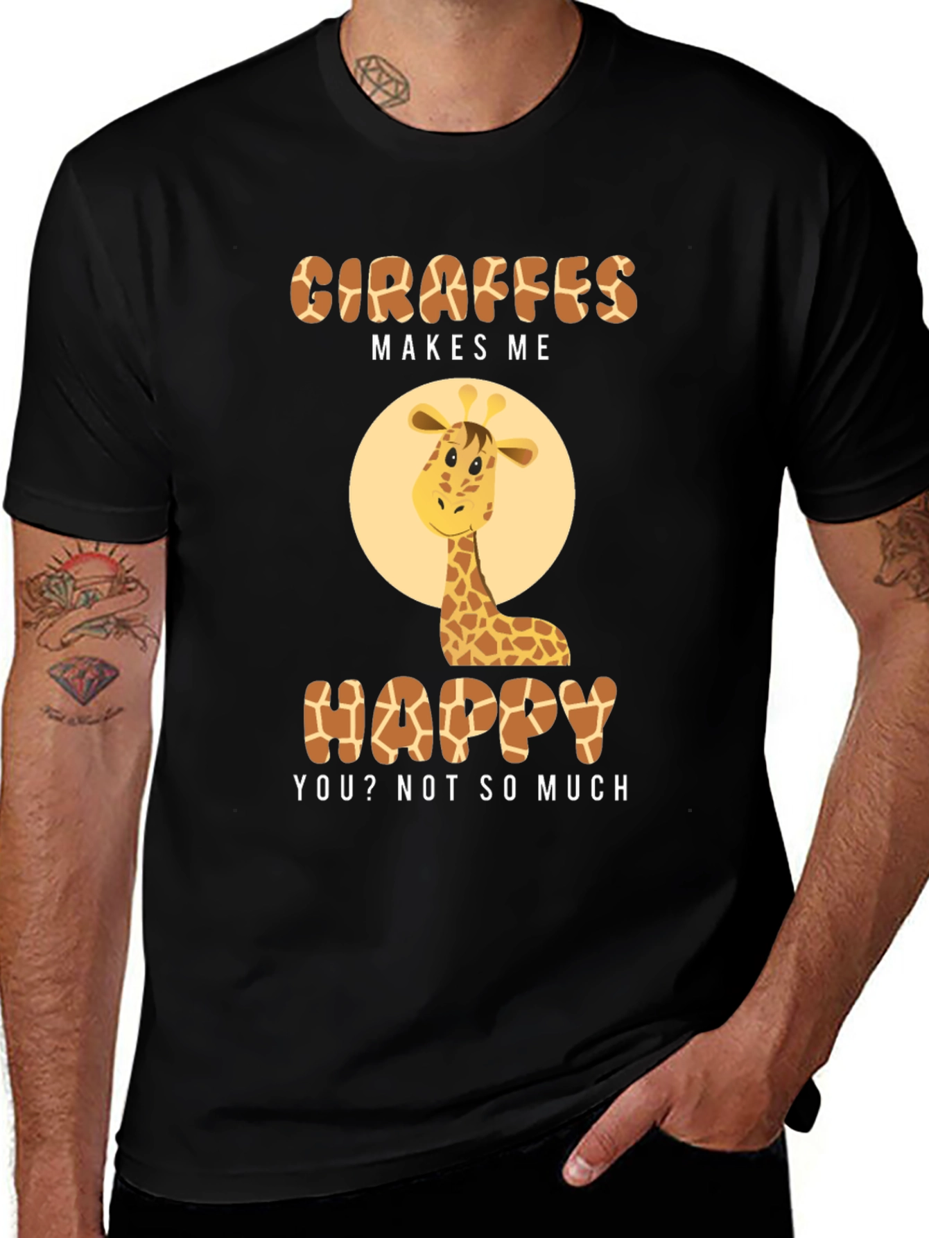 Variant 22 of Giraffe Makes Me Happy T-Shirt