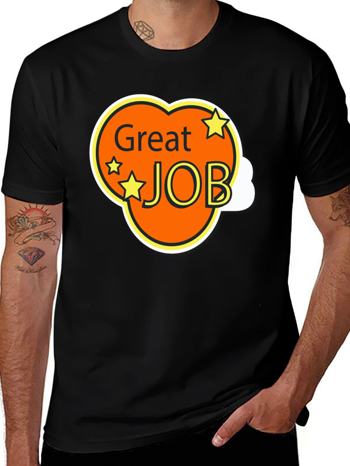 Variant 18 of Great Job Graphic Tee - Men's Black T-Shirt