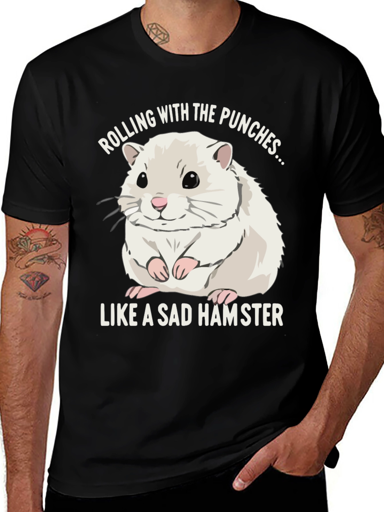 Variant 26 of Sad Hamster Graphic T-Shirt - Rolling With The Punches