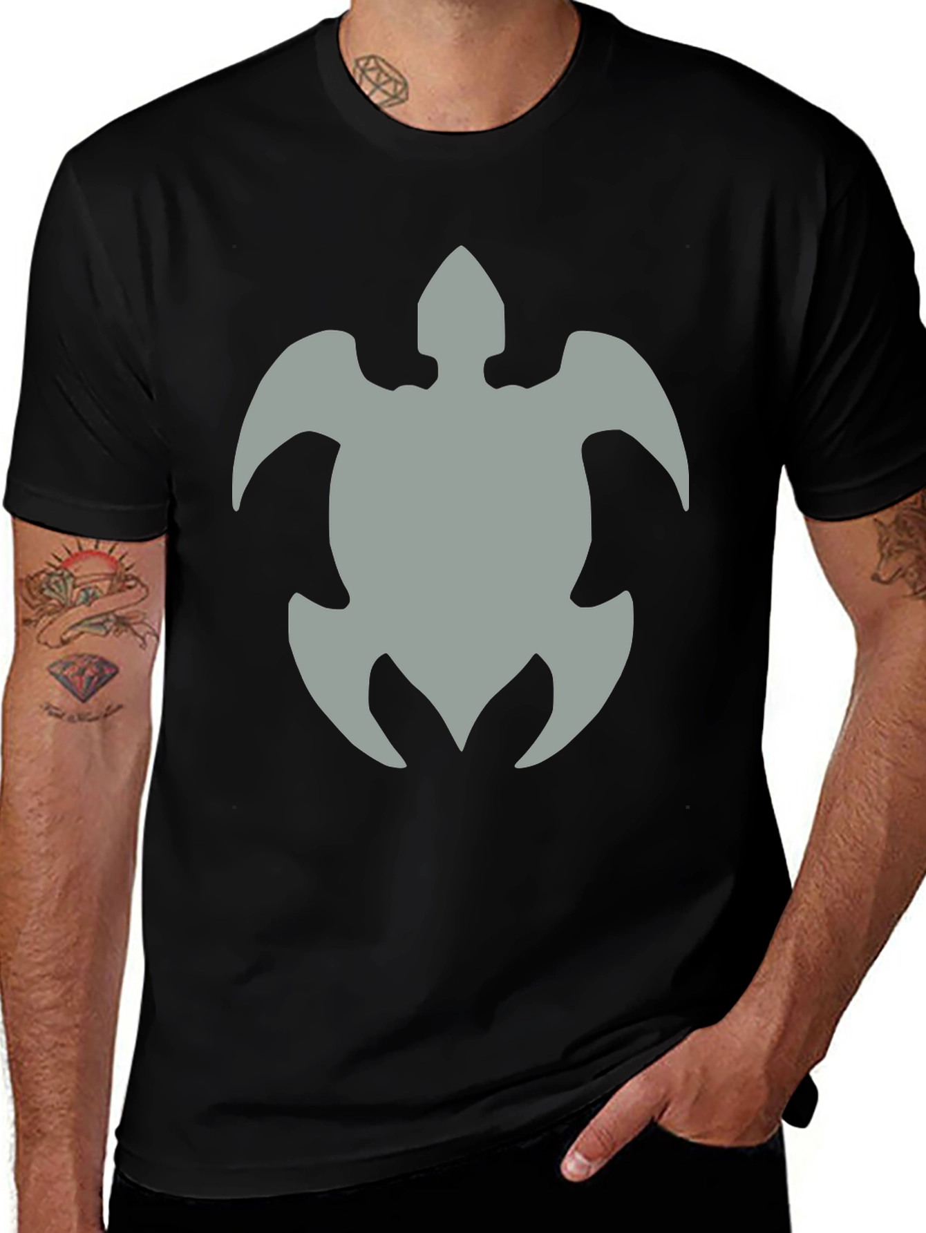Black Turtle Graphic Black T-Shirt main image