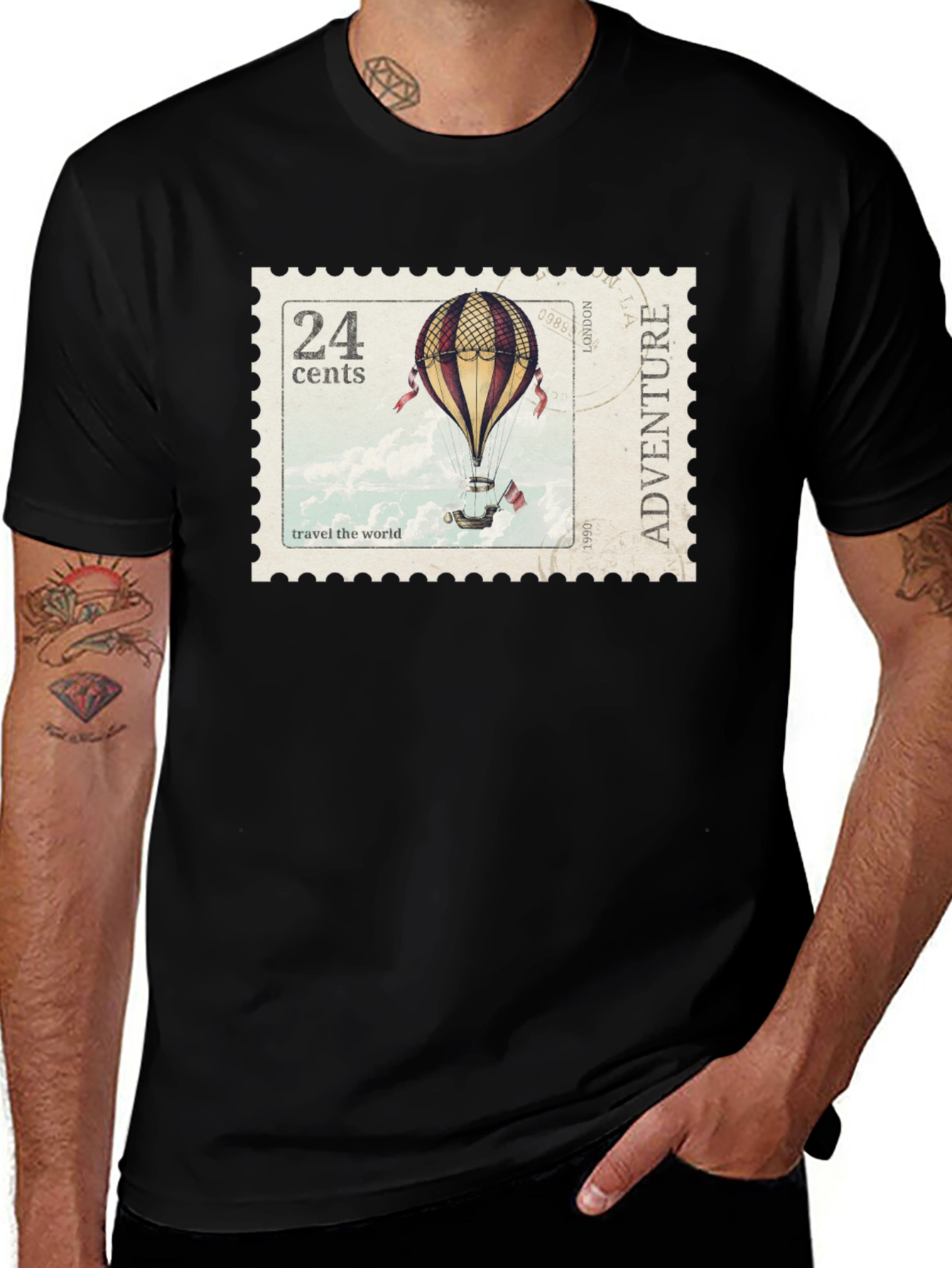 Variant 10 of Vintage Travel Stamp T-Shirt