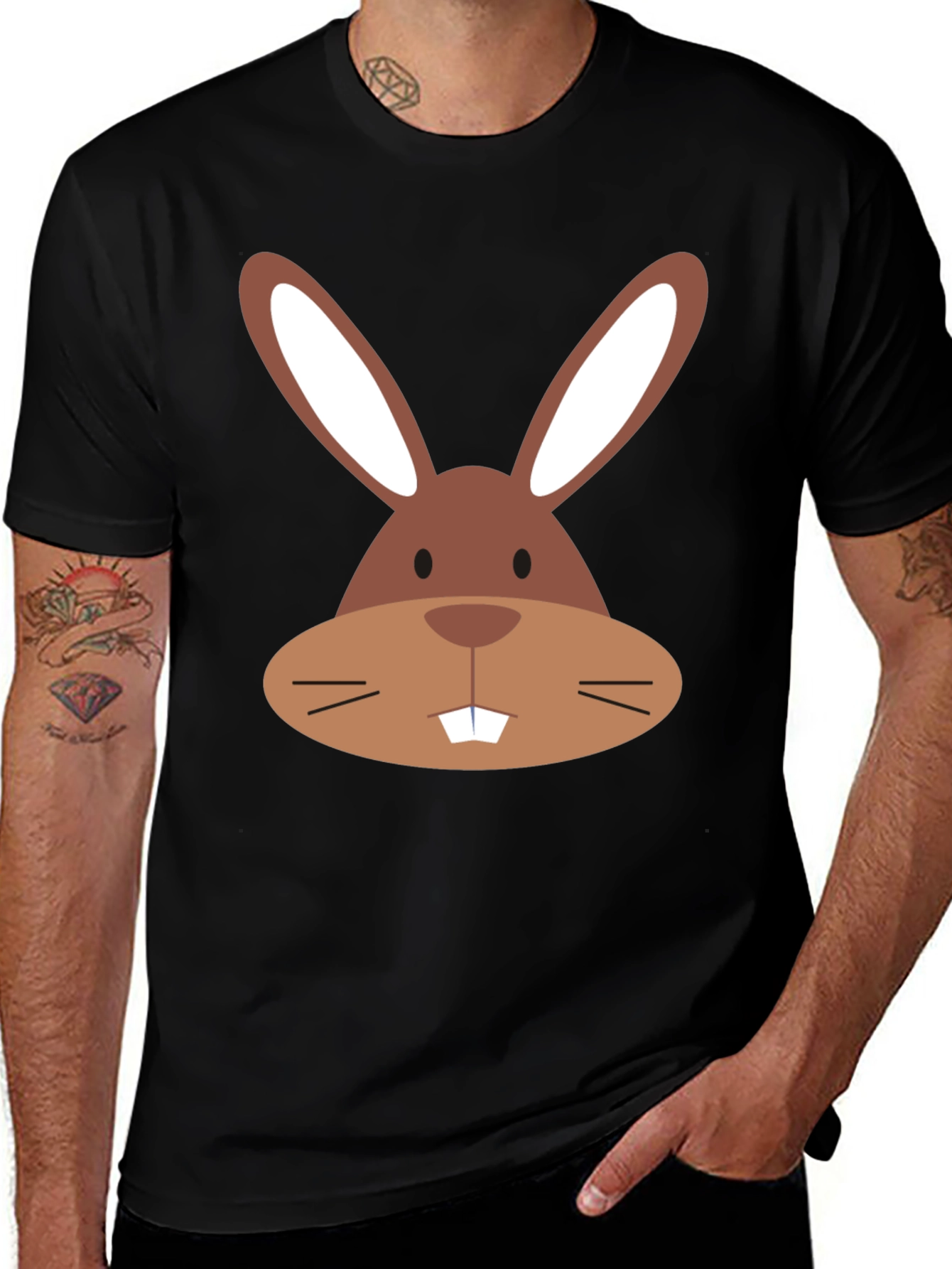 Variant 11 of Bunny Face Graphic Tee - Easter Fun!