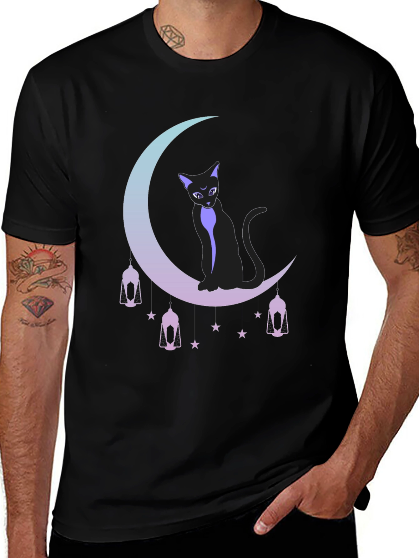 Variant 18 of Mystic Cat Moon Graphic Tee