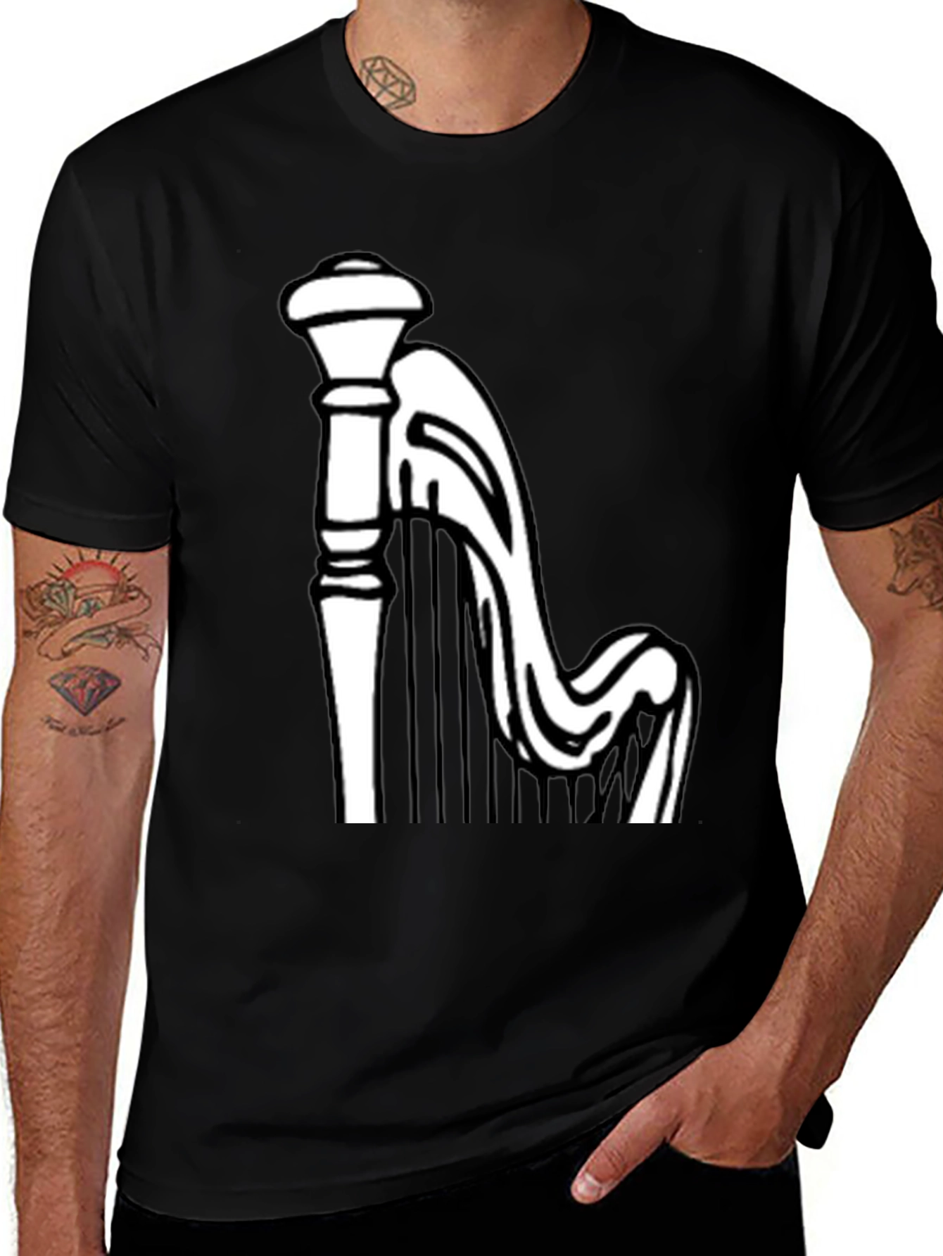 Variant 11 of Harp Graphic Tee - Classic Style