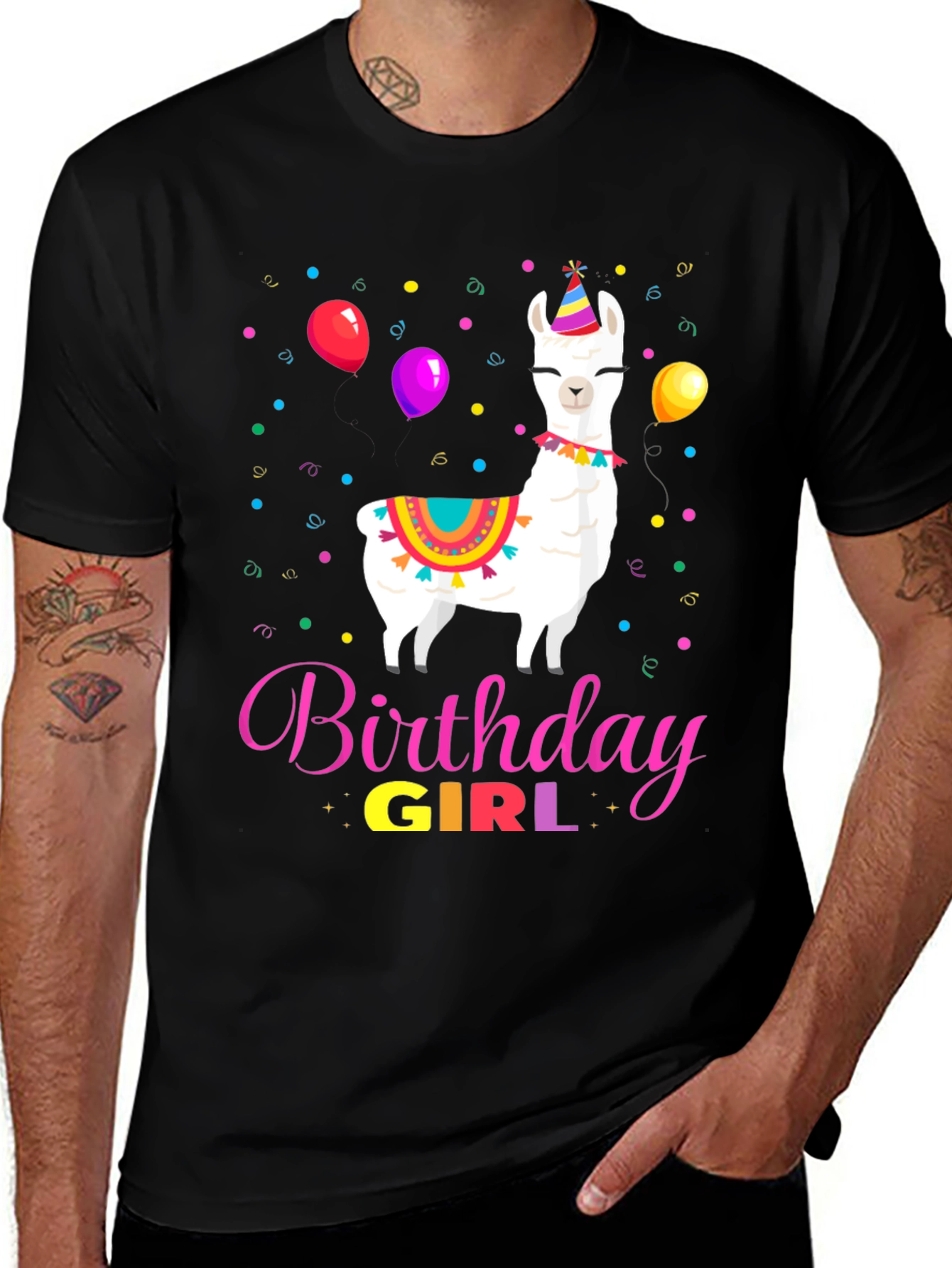 Variant 6 of Birthday Girl Llama Graphic Tee