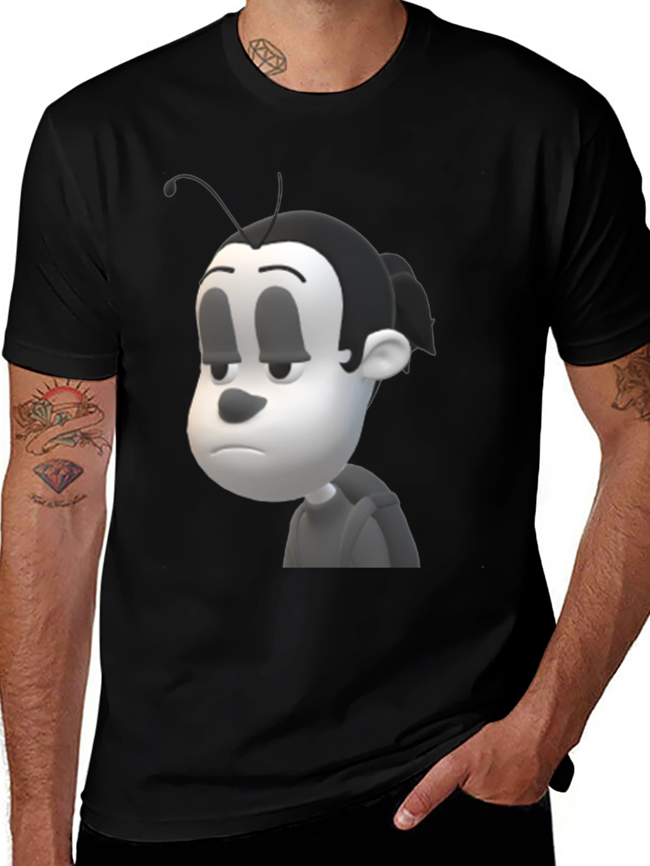 Cartoon Character Black T-Shirt