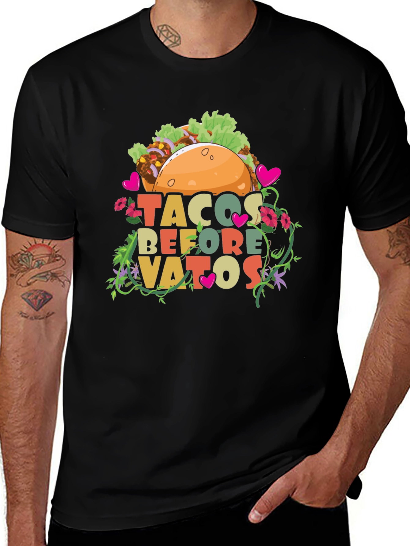 Variant 7 of Tacos Before Vatos Graphic Tee - Foodie Humor