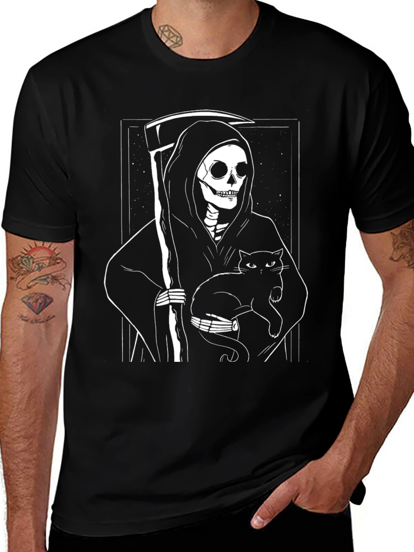 Variant 9 of Grim Reaper Cat T-Shirt