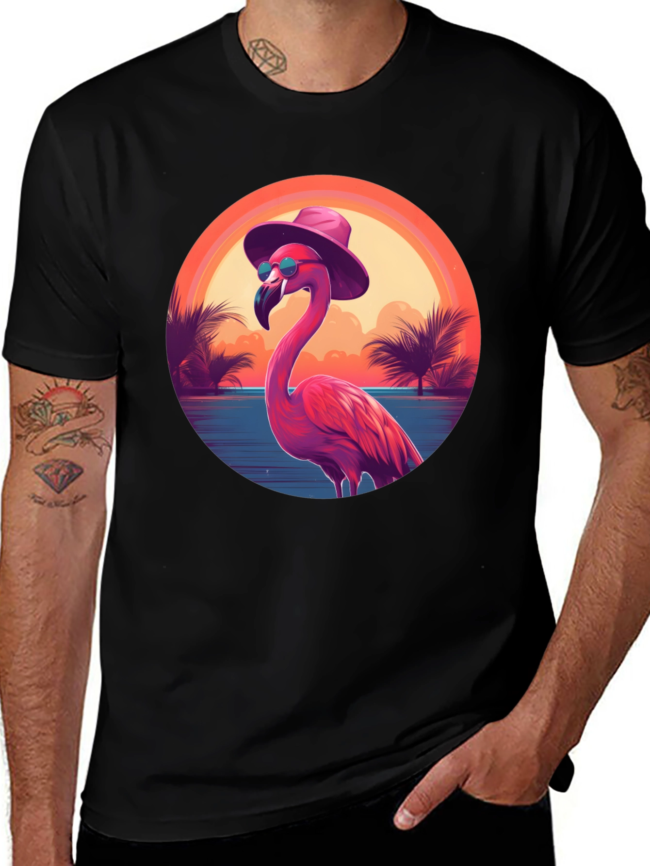 Variant 9 of Cool Flamingo T-Shirt: Beach Vibes