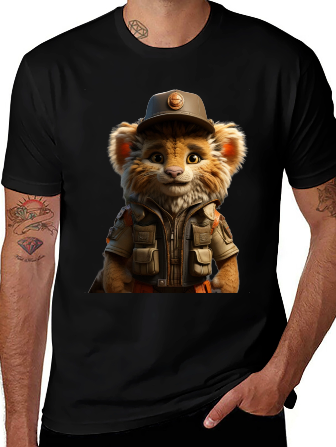 Variant 13 of Lion Cub Explorer Black T-Shirt