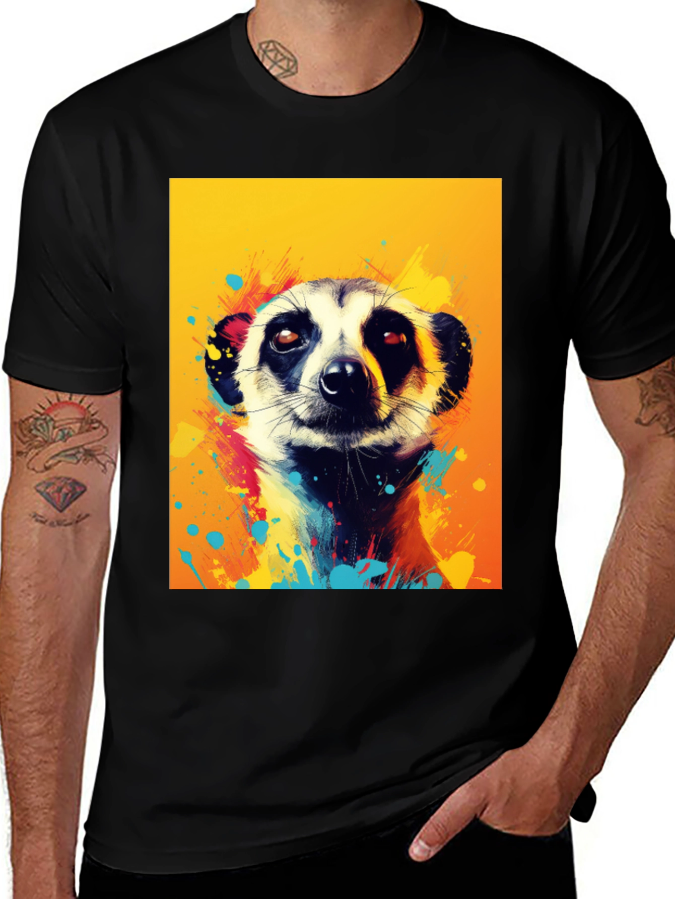 Variant 4 of Meerkat Graphic Tee - Funky Animal Art Shirt