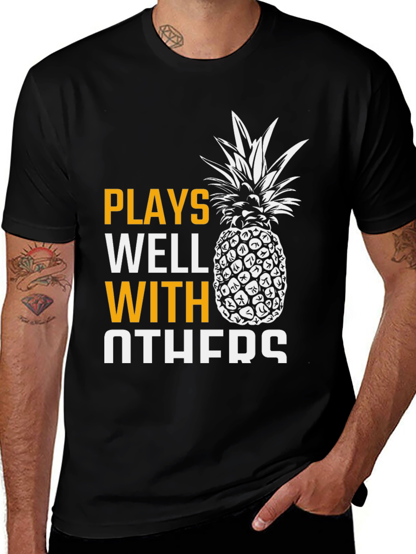 Variant 27 of Plays Well With Others Pineapple Graphic T-Shirt
