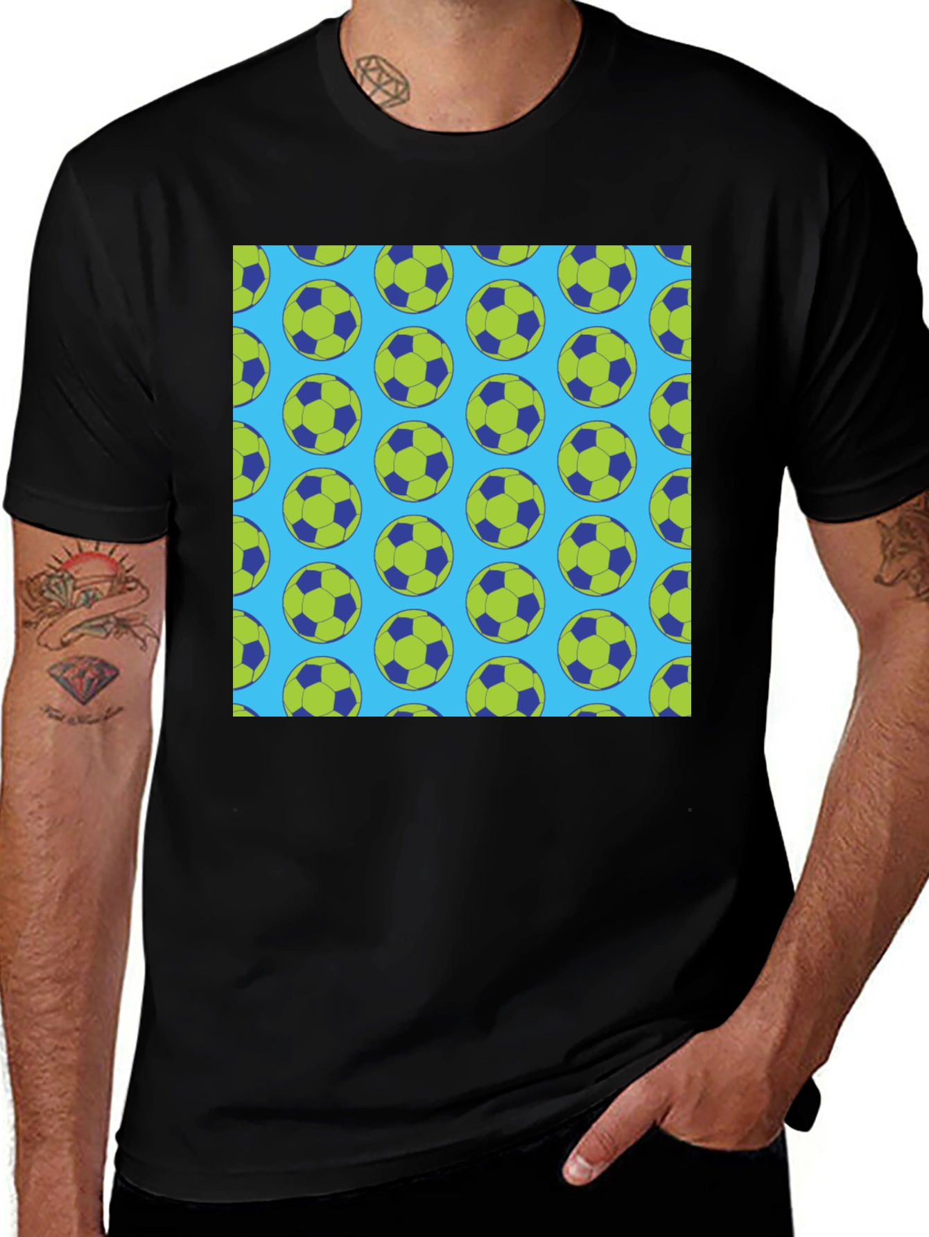 Variant 21 of Soccer Ball Patterned T-Shirt