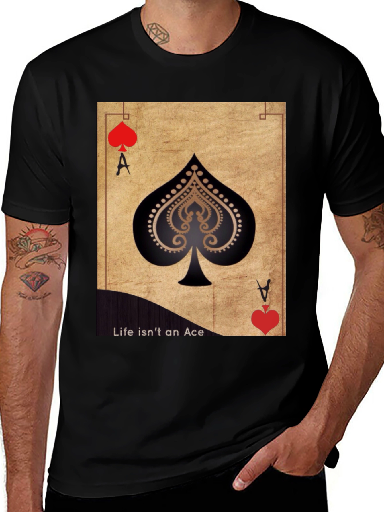 Variant 17 of Ace of Spades Graphic Tee - "Life Isn't an Ace"