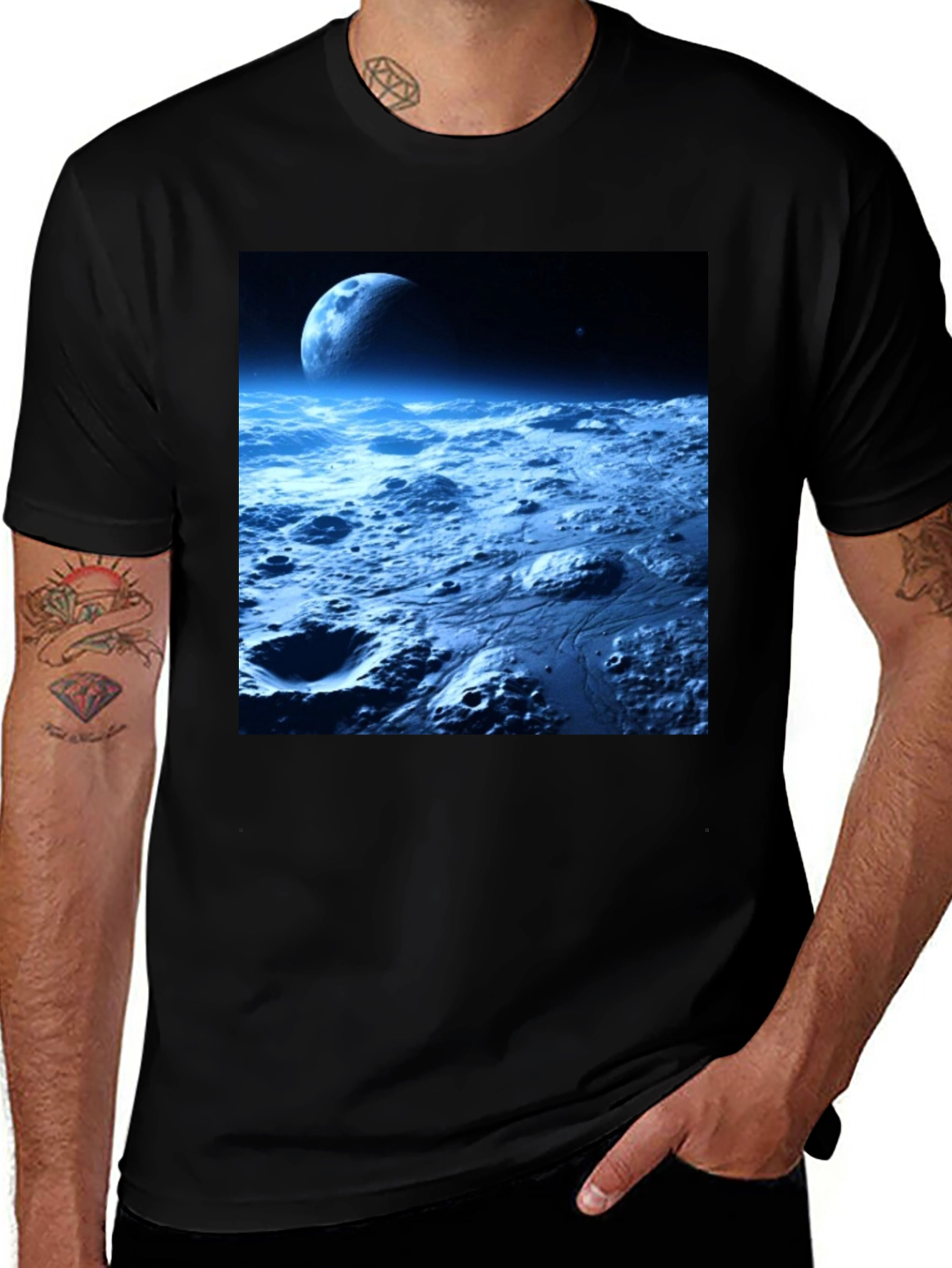 Variant 13 of Lunar Landscape Black T-Shirt