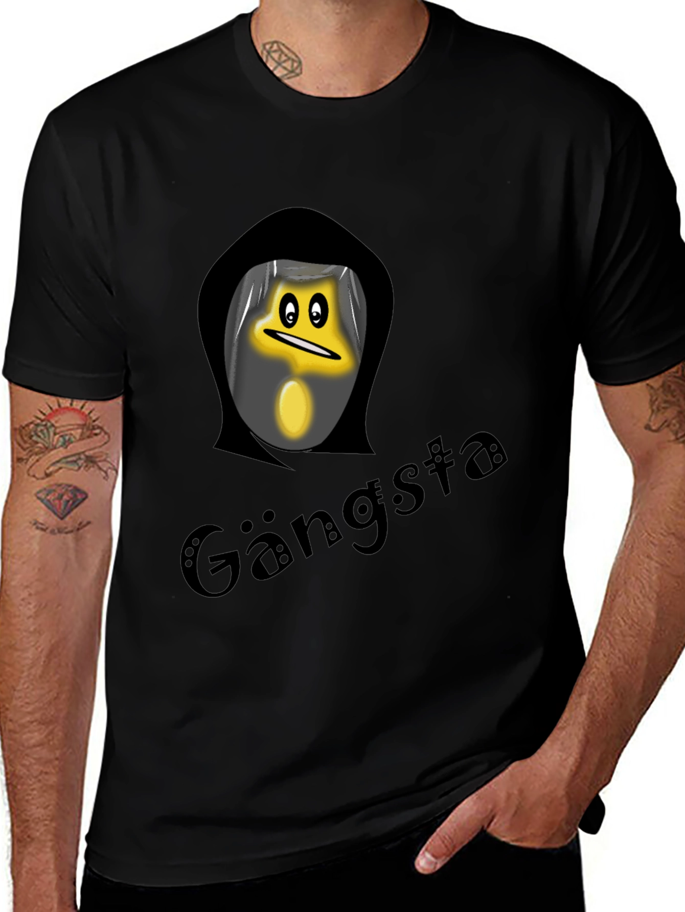 Variant 28 of Gangsta Star Black T-Shirt