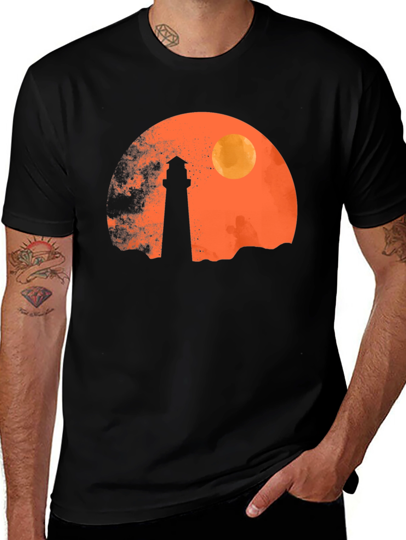 Variant 19 of Lighthouse Sunset Graphic T-Shirt