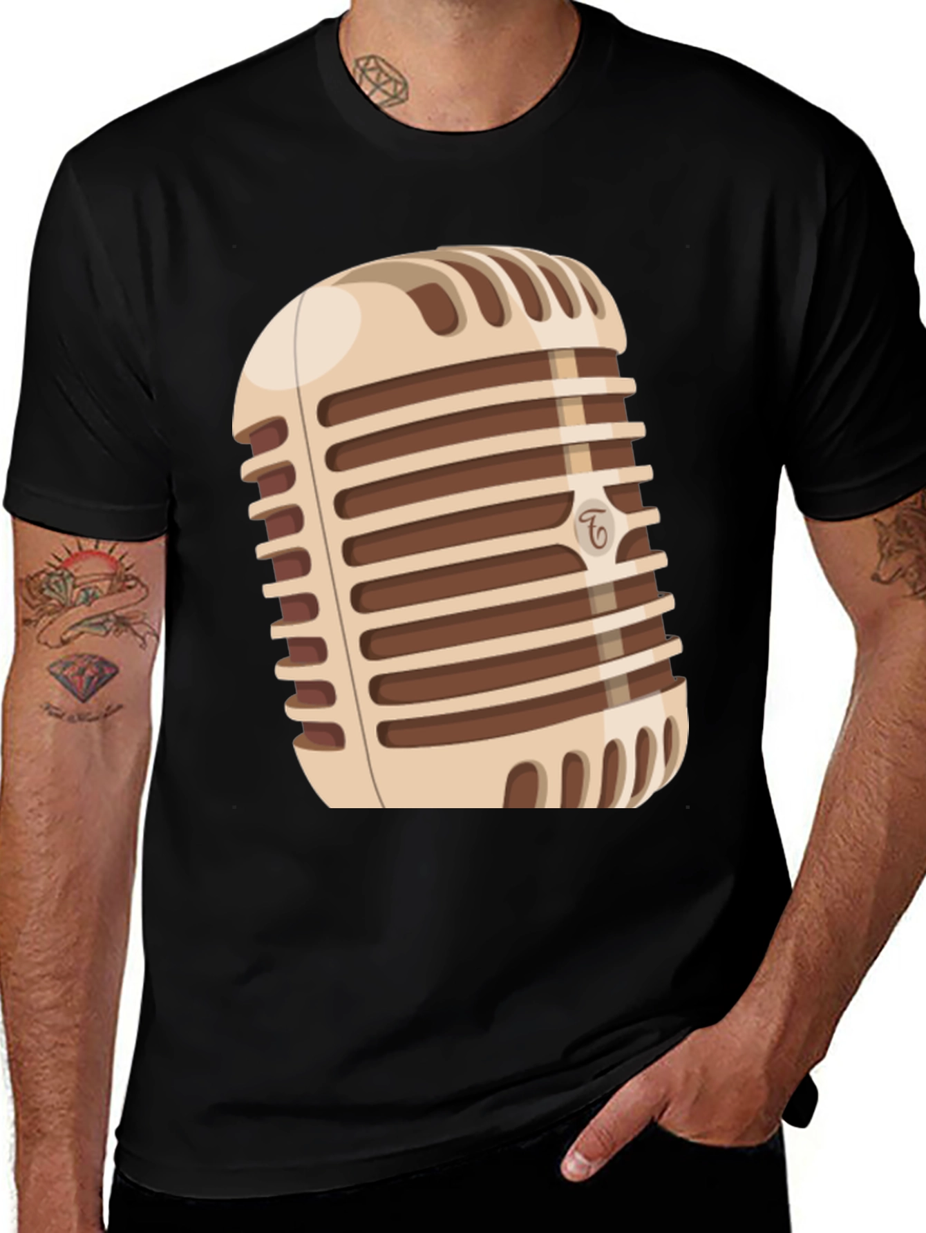 Variant 6 of Retro Microphone Graphic T-Shirt