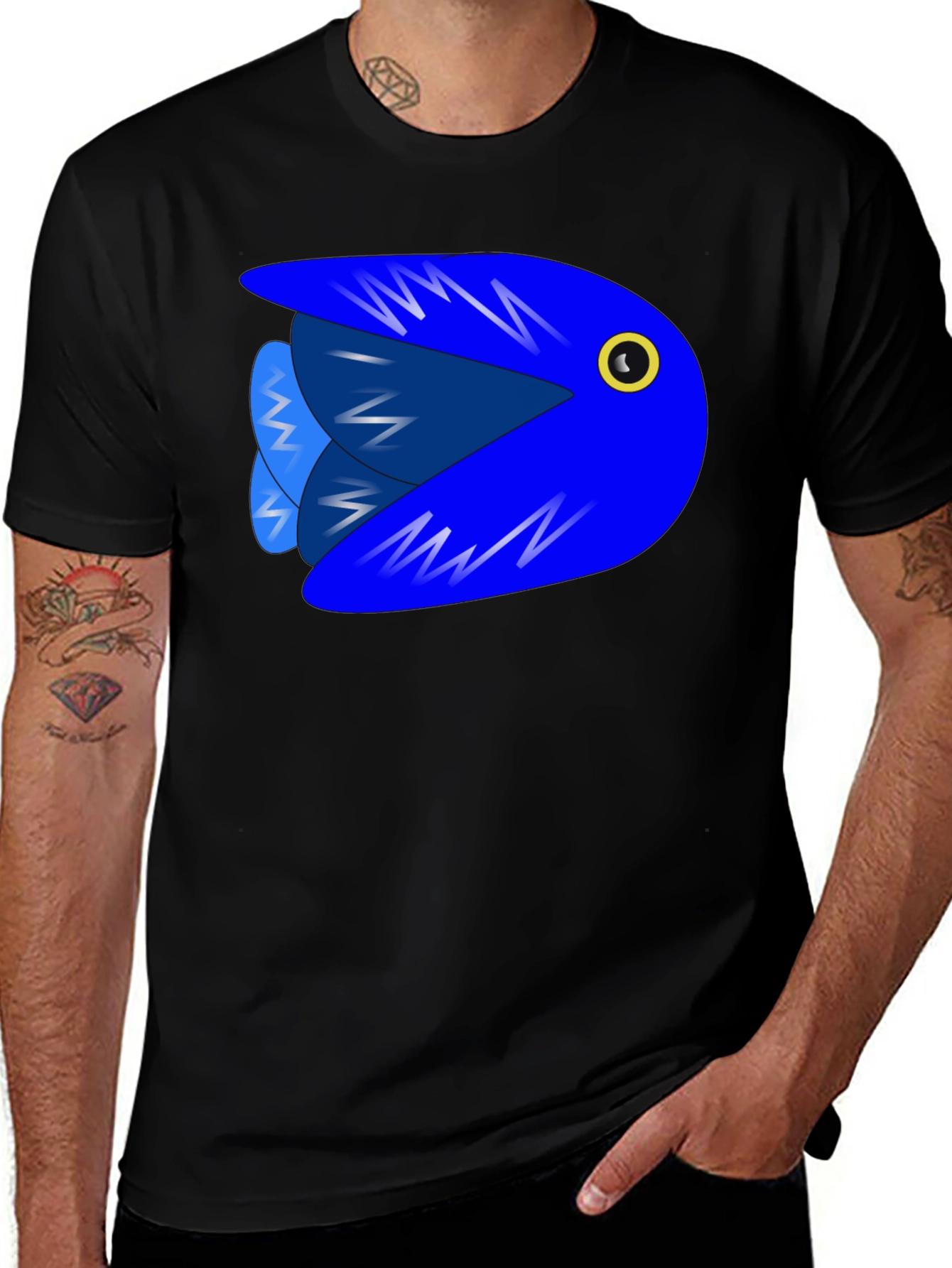 Blue Fish Graphic Tee - Bold & Playful Design