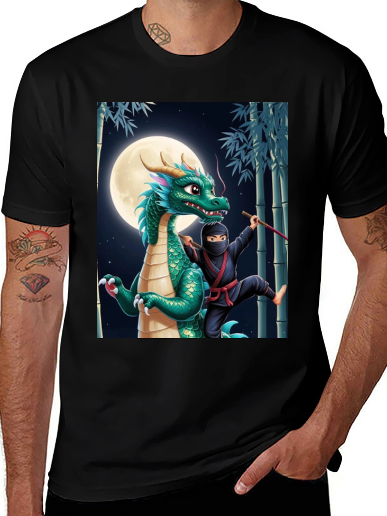 Variant 30 of Dragon & Ninja Graphic Tee